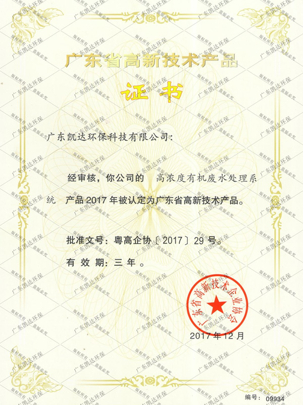 高浓度有机废水处理系统（高新技术）